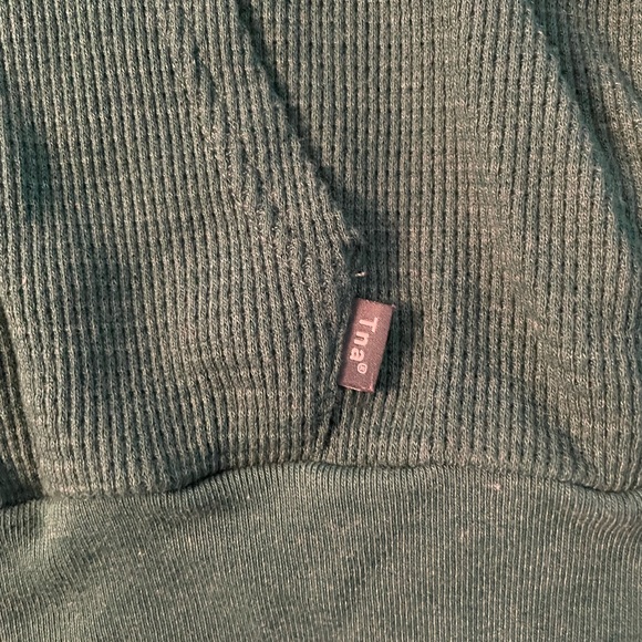 Aritzia Tna Waffle Zip Hoodie Green - Picture 5 of 8